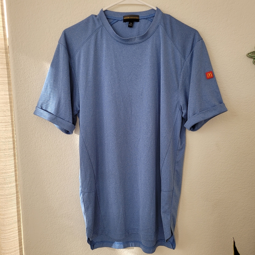 McDonald's Men's S Light Blue Short Sleeve Crew Neck Uniform Work Shirt